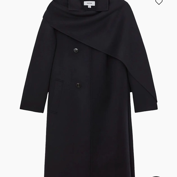 Reiss Navy Wool Coat for Women US8 - Picture 5 of 5